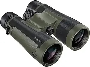 Bushnell r5 12x50 Binoculars - Waterproof, Dielectric Multi-Coated Optics With Exo Barrier Lens Protection For Long Range Viewing And Hunting, Includes Vault Lite Bino Chest Harness & Neck Strap