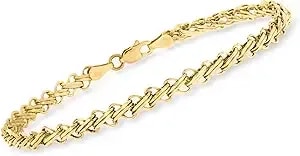 Ross-Simons 14kt Yellow Gold Double-Bar Link Bracelet