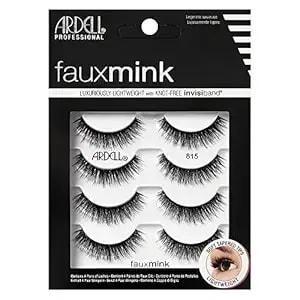 Ardell Faux Mink Lashes 815, Ultra-Soft, Natural Look False Eyelashes, Reusable Strip Lashes, 4 Pairs, 1 Pack