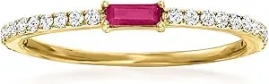 Ross-Simons Pure Collection 0.10 Carat Gemstone And .19 Ct. T.W. Diamond Ring In 14kt Yellow Gold