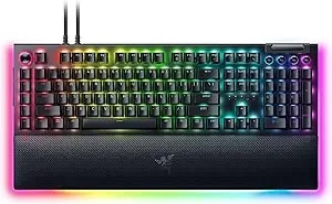 Razer Blackwidow v4 Pro Wired Mechanical Gaming Keyboard: Green Switches Tactile & Clicky - Doubleshot Abs Keycaps - Command Dial - Chroma Rgb - Magnetic Wrist Rest - Snap Tap (Renewed)