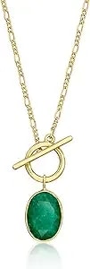 Ross-Simons 5.25 Carat Emerald Toggle Necklace In 18kt Gold Over Sterling