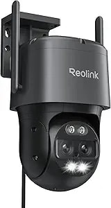 Reolink 4k Wired Wifi Outdoor Camera, 8mp Dual Lens Security Camera, 360 Ptz Camera Auto Tracking, 2.4/5ghz Wi-Fi Smart Person/Vehicle Detection, 6x Hybrid Zoom, Color Night Vision, Trackmix Wifi