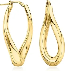 Ross-Simons Italian 14kt Yellow Gold Twisted Hoop Earrings