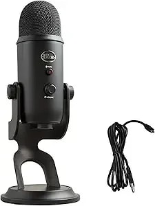 Logitech Creators Blue Yeti Usb Microphone For Pc, Mac, Gaming, Recording, Streaming, Podcasting, Studio And Computer Condenser Mic With Blue Vo!Ce Effects, 4 Pickup Patterns, Plug And Play - Blackout
