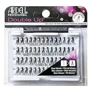 Ardell Double Up Individual Eyelashes Knot Free Naturals Long Black (12 Pack)