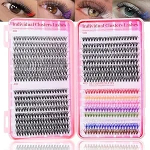 Lash Clusters Colored Lashes Clusters Wispy Eyelash Clusters Cluster Eyelash Extensions PestañAs Postizas Naturales Cluster Lashes Soft Lash Extension At Home For Beginners(30d+40d+50d+40d Colored)