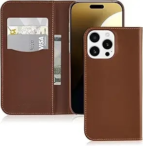 Coach Signature Leather Wallet Folio Iphone 16 Pro Max Case - Designer Phone Case - Hazelnut
