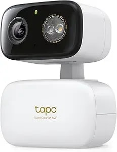 Tapo 3k 5mp Pan/Tilt Indoor/Outdoor Security Camera, Free Person/Vehicle/Baby Cry Detect & 360° Motion Track, Color Night, Sd/Cloud, Wrks W/Alexa & Google Home, 2.4 Ghz Wifi, Hybridcam 360