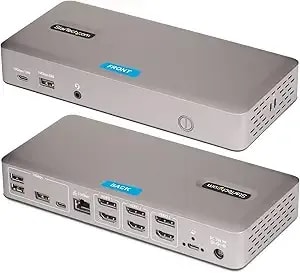 Startech.Com Usb-C Docking Station (usb4), Triple 4k 60hz Monitors, Up To 100w Laptop Charging, 2.5gbe, Driverless, Not Macos Compatible