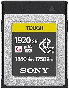 Sony Cfexpress Type B Tough 1920gb Memory Card With Up To 1850 Mbps Reading Speed And Up To 1750 Mbps Writing Speed (Black)