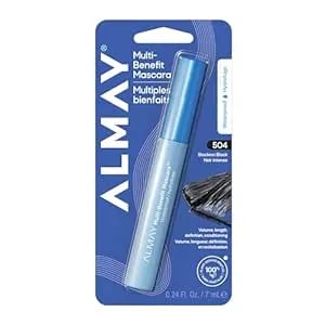 Almay Multi-Benefit Mascara, Volumizing + Lengthening, Hypoallergenic, 504 Black Waterproof