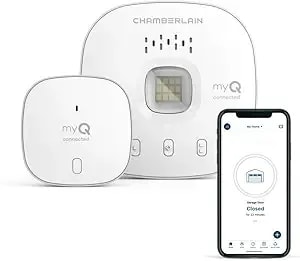 Chamberlain Smart Garage Control - Wireless Garage Hub And Sensor With Wifi & Bluetooth - Smartphone Controlled, Myq-g0401-Es, White