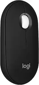 Logitech Pebble Mouse 2 m350s Slim Bluetooth Wireless Mouse, Portable, Lightweight, Customizable Button, Quiet Clicks, Easy-Switch For Windows, Macos, Ipados, Android, Chrome Os - Black