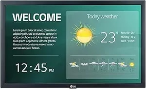 Lg 22” 22sm3g-B Series Ips Fhd Led Back-Lit Digital Display With Embedded Cms, Quad Core Soc With Webos™ 4.0, Smart Signage Platform, & Built-In Wifi