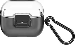 Samsung Galaxy Buds 3/Buds 3 Pro Clip Case With Carabiner, Hard Shell Earbud Protection, Secure Snap Closure, Clips To Bag, Belt Loop, Us Version, Gp-fpr630hicbw, Transparent
