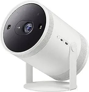 Samsung 30” - 100” The Freestyle 2nd Gen With Gaming Hub Smart Portable Projector, Fhd, Hdr, Big Screen Home Theater Experience, 360 Sound, Sp-lff3claxxza, 2023 Model, White (Renewed)