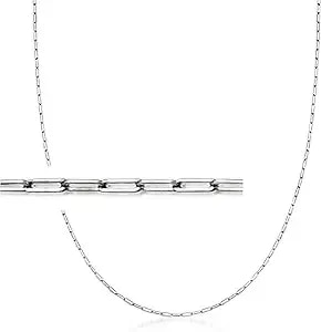 Ross-Simons 14kt White Gold Paper Clip Link Necklace