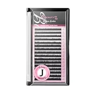 beauty7 Mixed Volume Under Bottom Lower Individual False Eyelash Extension Tray Matte Synthetic Mink Curl J 0.1mm Thickness 5/6/7mm Length