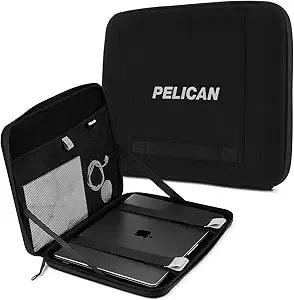 Pelican Adventurer Laptop Bag/Case 14.2 Inch - Elastic Carrying Handle, Secure Zip Lock, Waterproof, Scratchproof, Heavy Duty Laptop Sleeve For All Laptops 12 To 14.2 Inches - Black