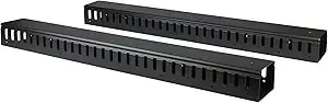 Startech 2-Pack 20u Vertical Cable Organizer With Finger Ducts, Vertical Cable Management Panel, 40u Rack-Mount Cable Raceway, 2x 3ft (91cm) Wire Organizers