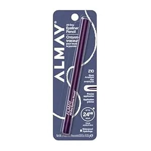 Almay All-Day Eyeliner Pencil, Smudge Proof, Waterproof Eye Makeup, Hypoallergenic, Built-In Sharpener, 210 Black Amethyst, 0.01 Oz