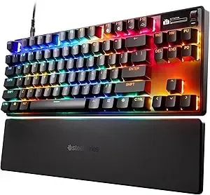 Steelseries Apex Pro Tkl Gen 3 Omnipoint 3.0 Hypermagnetic Switches — Adjustable Actuation — Rapid Trigger — Game-Ready Presets — Protection Mode — Rapid Tap/Socd — Oled — Rgb — Pbt Keycaps — Usb-C