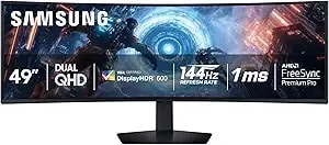 Samsung 49-Inch Odyssey g9 (g91f) Dqhd, 144hz, Curved Gaming Monitor, Ultra-Wide 32:9 Screen, Displayhdr 600, Amd Freesync™ Premium Pro, Ergonomic Stand, ls49fg910enxza, 2025