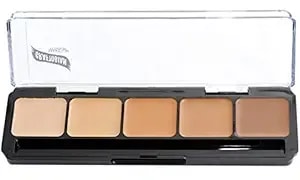 Graftobian Hd Glamour CrèMe Foundation Palette (Warm #3) - High Definition 5 Color Makeup Palette, Cream Based Foundation Concealer And Contour Palette, Full Coverage - Medium/Dark Warm Skin Shades