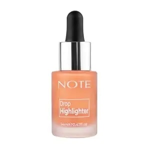 Note Cosmetique Drop Highlighter - Liquid Highlighter Makeup With Buildable Coverage - Lightweight, Creamy Formula - 03 Candle Light - 0.47 Oz
