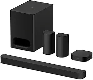 Sony Bravia Theater System 6, 5.1ch Home Theater System Soundbar With Subwoofer And Rear Speakers, Surround Sound By Dolby Atmos/Dts:X Compatible Ht-s60