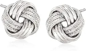 Ross-Simons Italian Sterling Silver Love Knot Earrings