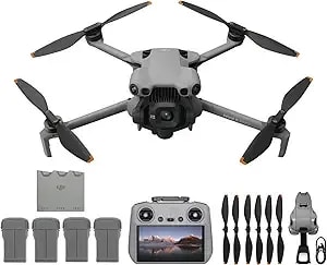 Dji Mini 5 Pro + Ca Fly More Combo Plus With Dji Rc 2, Drone With Camera, 1" Cmos, 4k Drone For Beginners, Obstacle Sensing, Activetrack 360, 225 Gimbal Rotation, Extended Battery Life, 4 Batteries