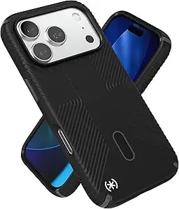 Speck presidio2 Grip For Iphone 17 Pro Case, Clicklock Interlock, Slim Protective Case, Black/Slate Grey/White