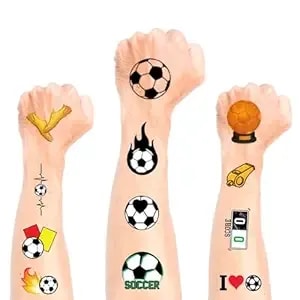 10 Sheets Soccer Tattoos Temporary, Waterproof Soccer Stickers, Worlde Cup 2026 Temporary Tattoos, Soccer Theme Party Decorations, Fun Football Stickers Ideal Gifts For Men, Women, Sports Fans