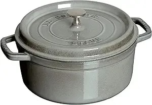 Staub Cast Iron 5.5-Qt Round Cocotte - Graphite Grey