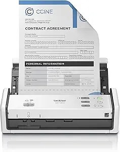 Brother Ads-1350w Wireless Compact Desktop Scanner - Scan Speeds Of Up To 30ppm - Single Pass Double-Sided Scanning (Renewed Premium)