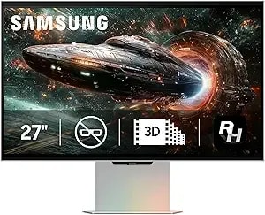 Samsung 27-Inch Odyssey 3d g90xf, 4k, 165hz, Gaming Monitor, 1ms Response Time, Amd Freesync Premium, Glasses-Free, Ergonomic Stand, ls27fg900xnxza, 2025