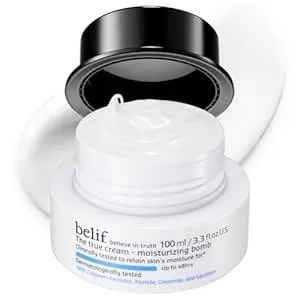 Belif Moisturizing Bomb – Daily Ceramide Moisturizer With Peptide & Squalane, 48hr Hydration & Anti-Aging, Milky & Lightweight, Restores Skin Barrier, Korean Skincare, 3.3 Fl Oz (100ml)