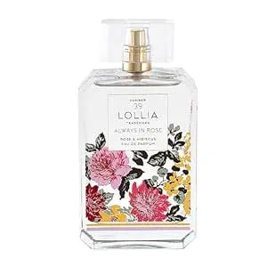 Lollia Always In Rose Eau De Parfum, 3.4 Fl Oz, Rose & Hibiscus Scented Perfume For Women, Classically Romantic & Unique Luxury Floral Fragrance Spray