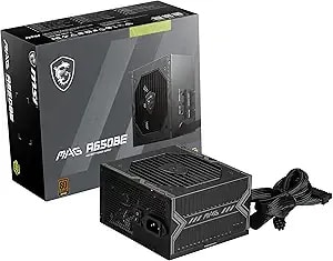 Msi Mag a650be, Semi-Modular Compact 650w Atx Power Supply, 80+ Bronze, Low-Noise Fan, Active Pfc Design, 5 Year Warranty