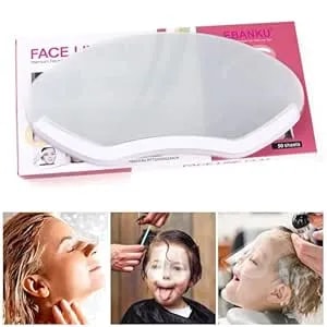 Ebanku 50 Pcs Microblading Shower Face Shields Visors, Disposable Face Shields Masks Makeup Eye Shield For Hairspray Salon Supplies And Eyelash Extensions Eye Eyelid Surgery Aftercare