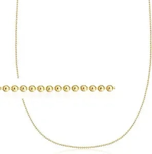 Ross-Simons Italian 1.2mm 18kt Gold Over Sterling Bead-Chain Necklace