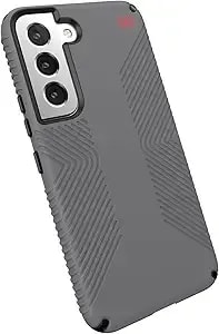 Speck Products presidio2 Grip Samsung Galaxy s22 Case,Raised Bezel, Graphite Grey/Black/Bold Red
