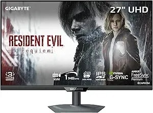 Gigabyte - m27up - 27" Ss Ips Gaming Monitor - Uhd 3840x2160-160hz - 1ms Gtg - Amd Freesync Premium, G-Sync Compatible - Dual Mode - Type C Kvm - Hdmi, Dp, Type-C - Height And Tilt Adjustable -Black