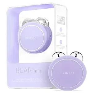 Foreo Bear Mini App-Connected Microcurrent Facial Toning Device With 3 Intensities, Lavender