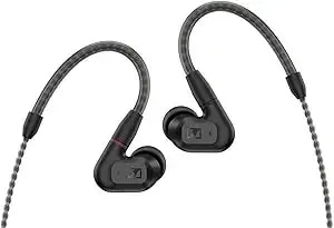 Sennheiser Consumer Audio Ie 200 In-Ear Audiophile Headphones - Trueresponse Transducers For Neutral Sound, Impactful Bass, Detachable Braided Cable With Flexible Ear Hooks - Black