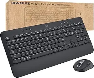 Logitech Signature mk650 Combo For Business, Wireless Mouse And Keyboard, Logi Bolt, Bluetooth, Smartwheel, Globally Certified, Windows/Mac/Chrome/Linux - Graphite