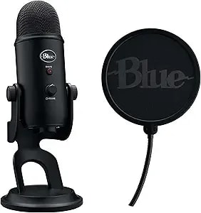 Logitech Blue Yeti Game Streaming Kit With Yeti Usb Gaming Mic, Blue Vo!Ce Software, Exclusive Streamlabs Themes, Custom Pop Filter, Pc/Mac/ps4/ps5 - Blackout