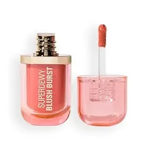 Revolution, Superdewy Liquid Blush Burst, Buildable Color For Cheek, Serum Formula With Peptides & Hyaluronic Acid, Vegan & Cruelty-Free, Peach Spritz, 0.14 Oz
